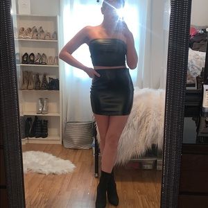Two piece faux leather set